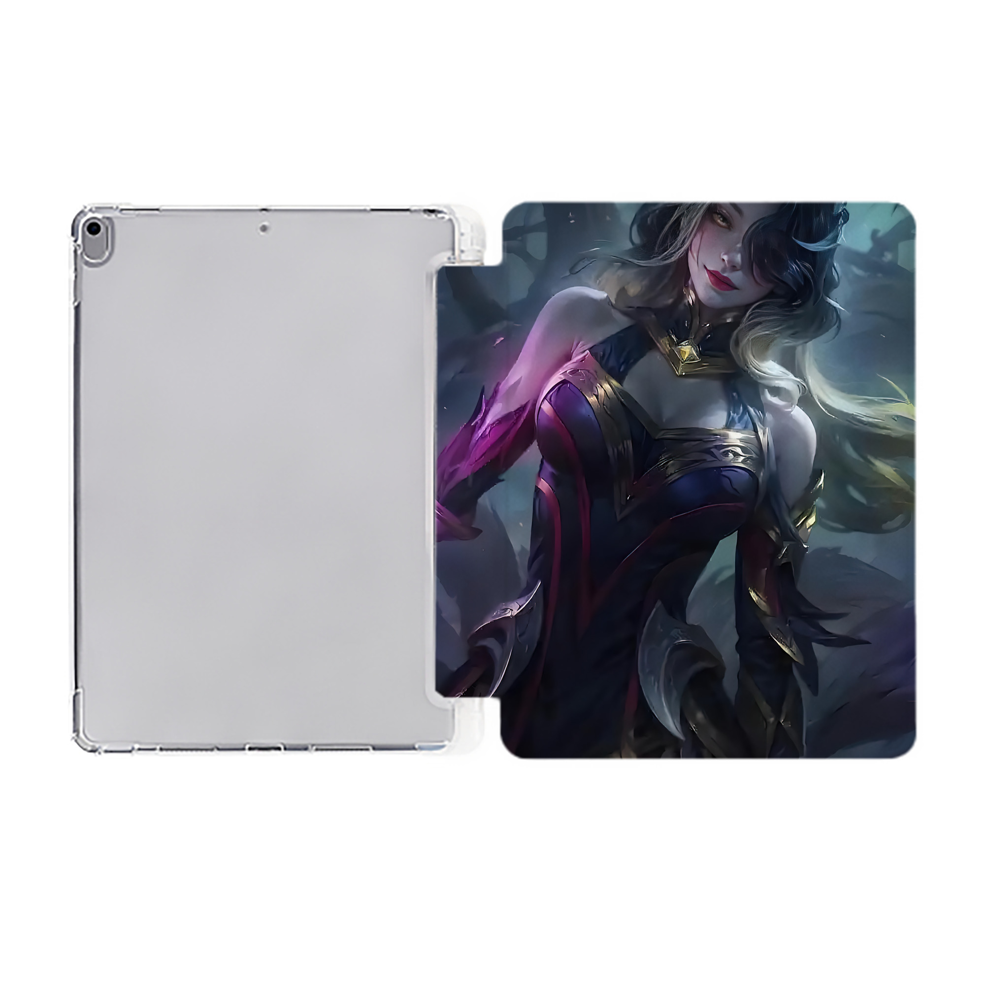 （画像用） リーグ・オブ・レジェンド League of Legends LOL IPad ケース ペン収納付き 三つ折りスタンド PUレザー×シリコン 対応機種9.5/10.5/10.9インチ